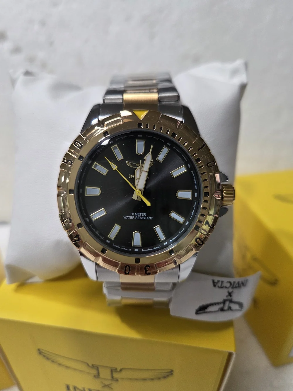 Invicta Two-Tone Men's Dive Watch - Black & Gold Dial 69037